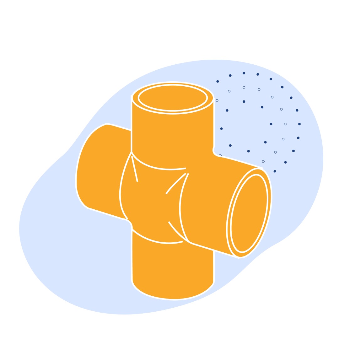 Чугунная крестовина переходная Ду 20 мм ГОСТ 8952-75