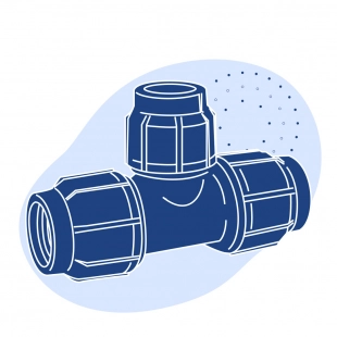 Тройник ПНД переходной 400x400x17 мм