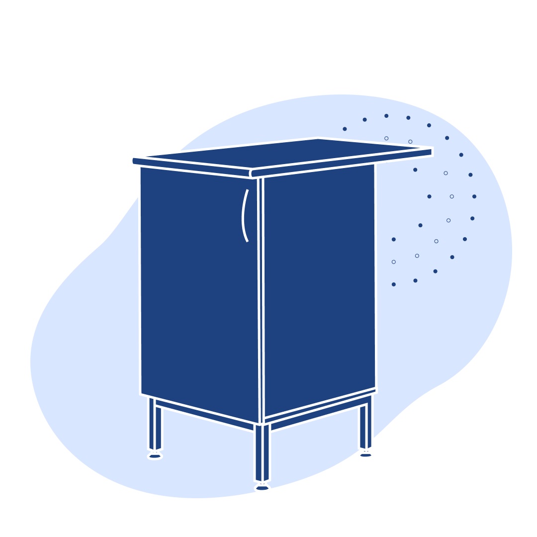 Тумба со столешницей ЛАБ-500/800 ТС 500х800х900 мм